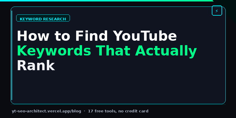 How to find YouTube keywords that actually rank — keyword research guide