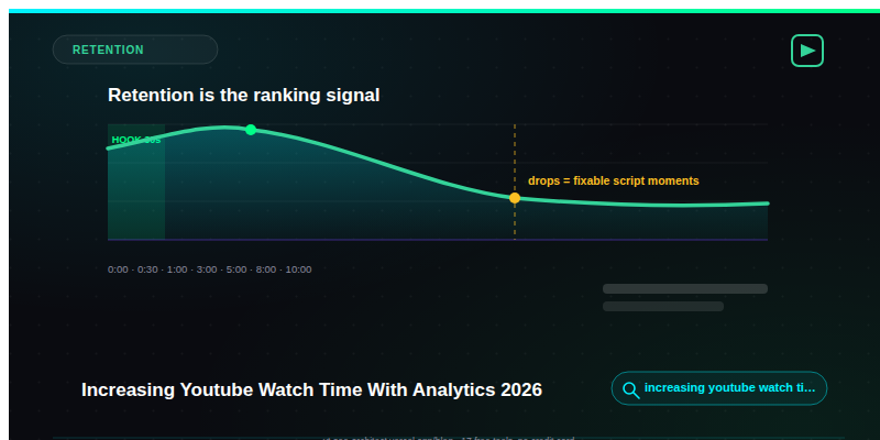 Increasing Youtube Watch Time With Analytics 2026 guide — YT SEO Architect