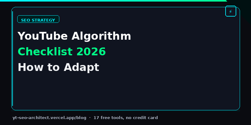 YouTube Algorithm Checklist 2026 for creators