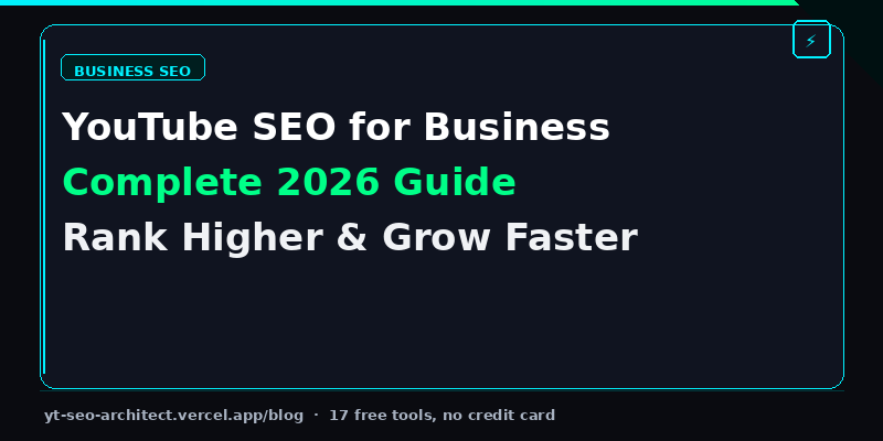 YouTube SEO for Business Channels 2026 guide featuring strategies for ranking higher on search