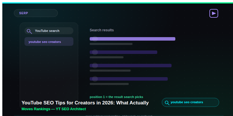 YouTube SEO Tips for Creators in 2026: What Actually Moves Rankings guide — YT SEO Architect